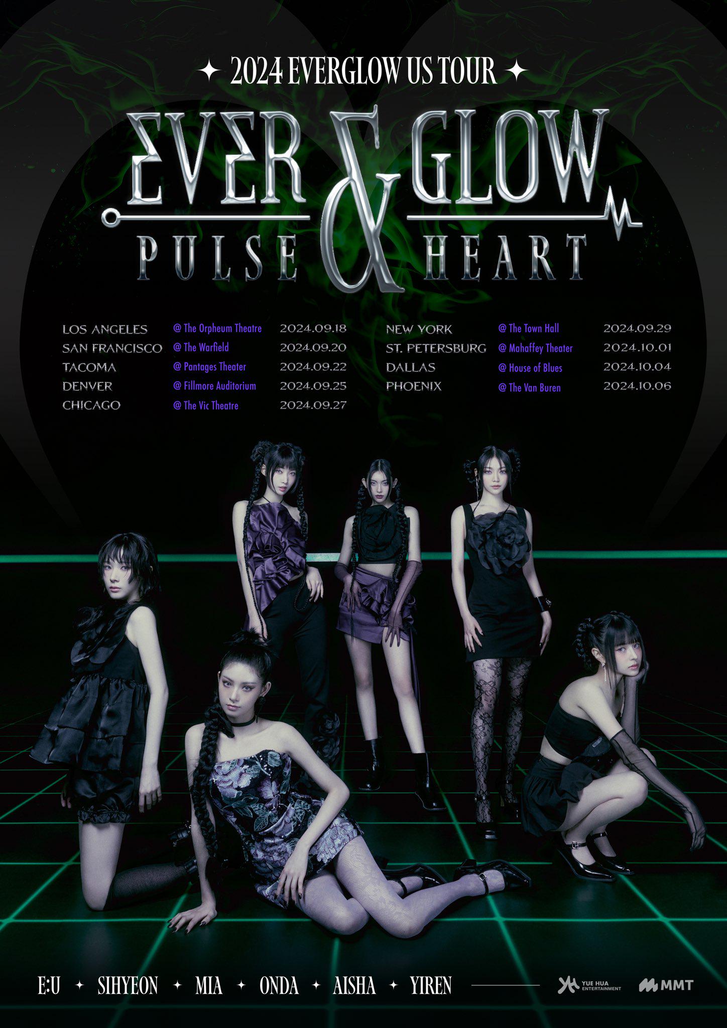 EVERGLOW Tour Poster (Pulse & Heart’ Tour 2024)